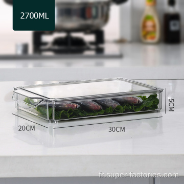Boîte de rangement pour aliments de cuisine empilable en plastique